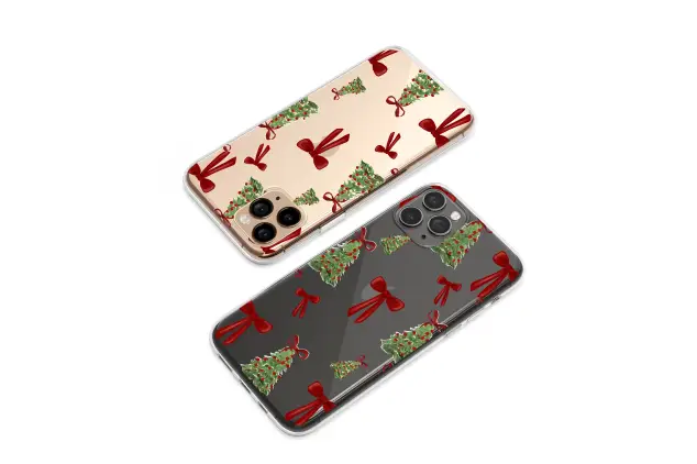 OnePlus Ace 3 Clear Clear Holiday Christmas Tree Red Bow Striped Pattern S S Phone Case