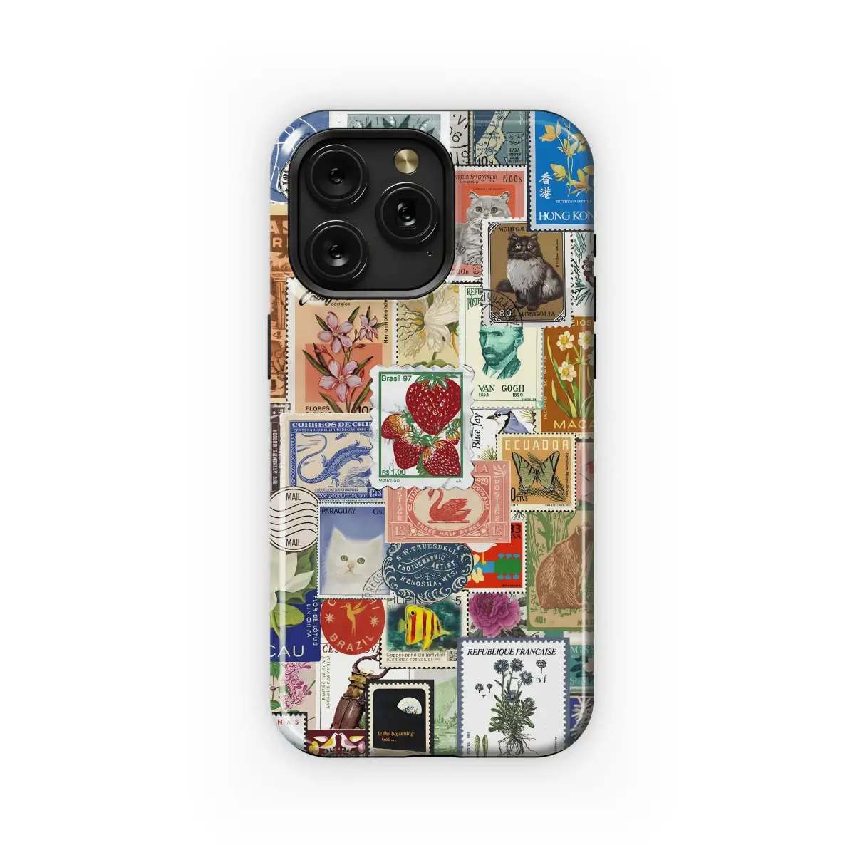 OnePlus Nord CE 4 Lite Vintage Postage Stamp Collage Phone Case - Image 1