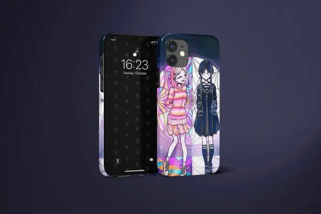 OnePlus Nord N200 5G Wednesday and Enid, Sunshine and Midnight Window Phone Case