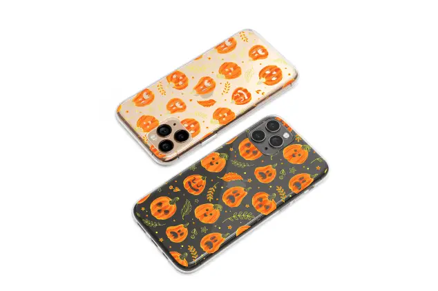 Oppo A52 Clear Clear Glitch Art Jack OLantern Doodle Pattern Mini S S Phone Case