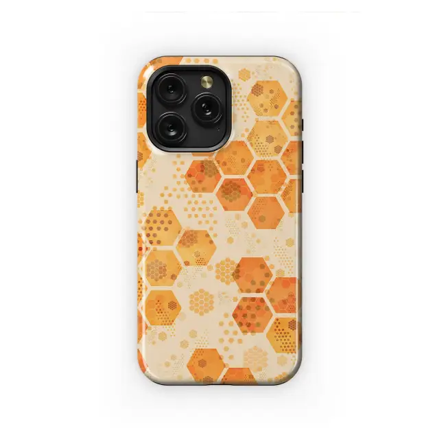 Oppo A54s Golden Honeycomb Geometric Abstract Art Phone Case