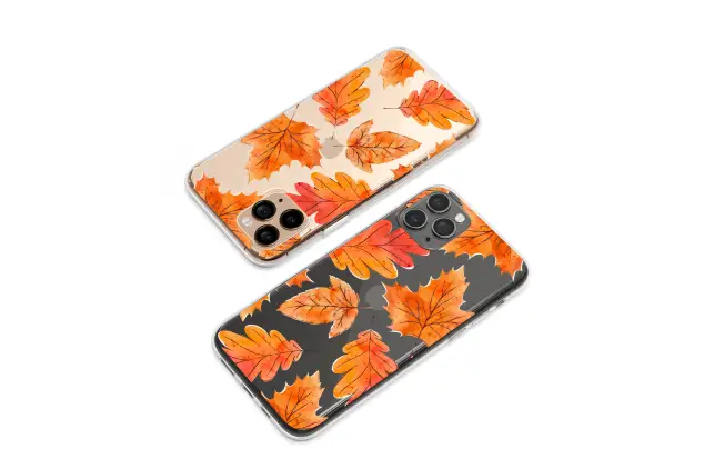 Oppo A58x Clear Falling Amber Leaves Watercolor Art Phone Case
