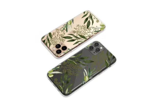 Oppo A94 5G Clear Midnight Olive Grove Watercolor Art Phone Case