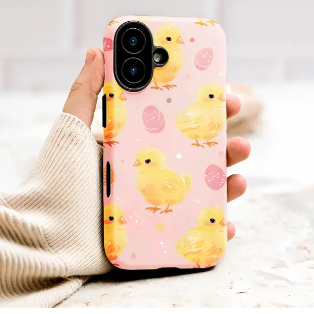 Oppo A95 5G Cute Easter Chick Pattern with Pink Eggs Mini S S Phone Case