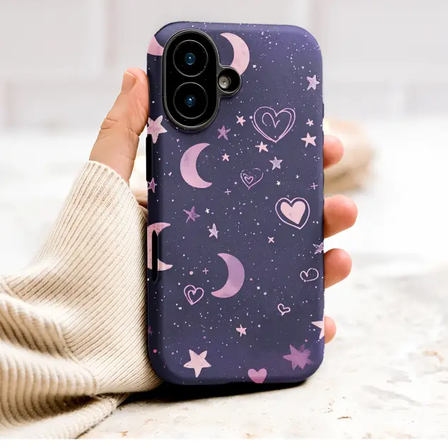 Oppo Find X8 Pro Celestial Moon Stars and Hearts Pattern Mini S S Phone Case