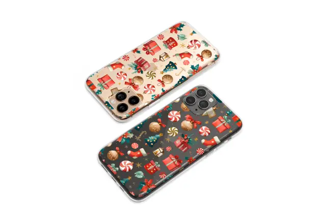 Oppo Reno 10 Pro Clear Clear Festive Christmas Glitch Art Pattern Holiday Design S S Phone Case
