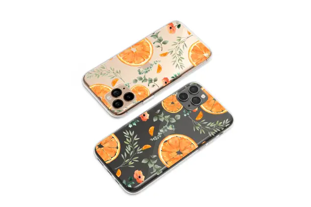 Oppo Reno 10 Pro Clear Clear Glitch Art Orange Slice Eucalyptus Floral Design S S Phone Case