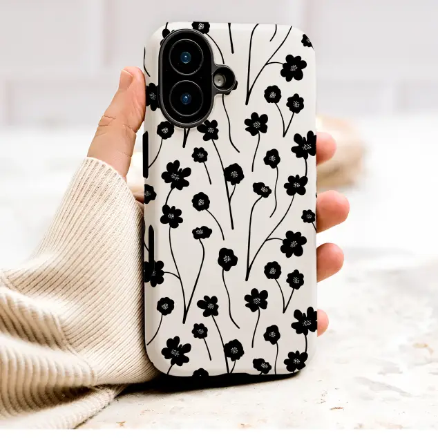 Oppo Reno 10 Pro Minimalist Black Flower Botanical Print Mini S S Phone Case