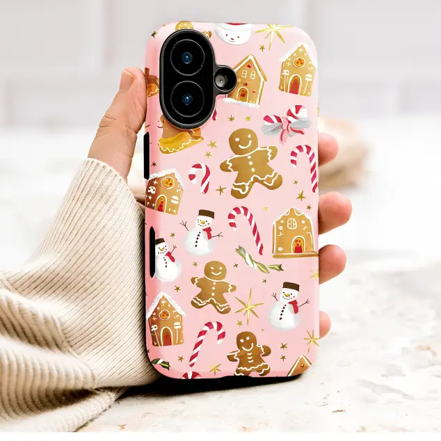 Oppo Reno 10 Pro Pink Gingerbread Christmas Pattern Festive Holiday Illustration S S Phone Case
