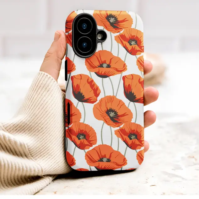 Oppo Reno 10 Pro Vibrant Red Poppy Flower Botanical Pattern Mini S S Phone Case