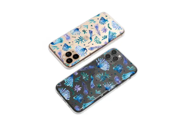 Oppo Reno 10 Clear Clear Artistic Peacock Glitch Floral Pattern Mini S S Phone Case