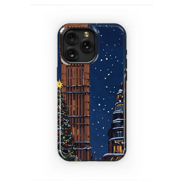 Oppo Reno 10 London Christmas Snowy Big Ben Illustration Phone Case