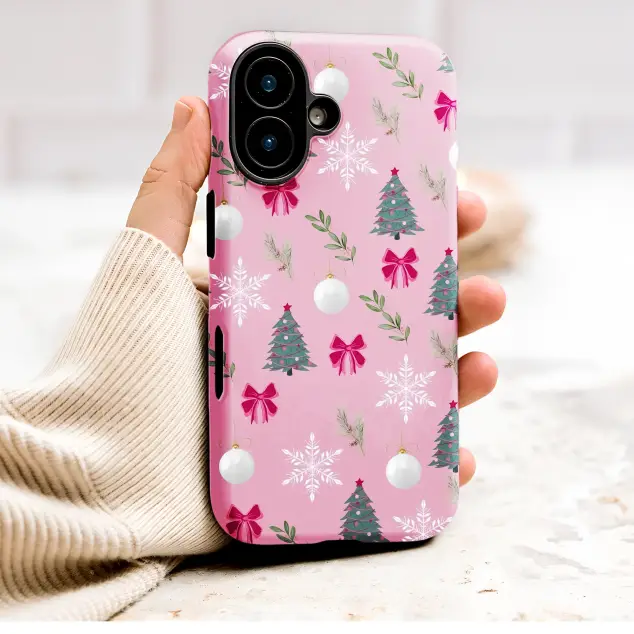 Oppo Reno 11 F Festive Pink Christmas Tree Snowflake Pattern Mini S S Phone Case