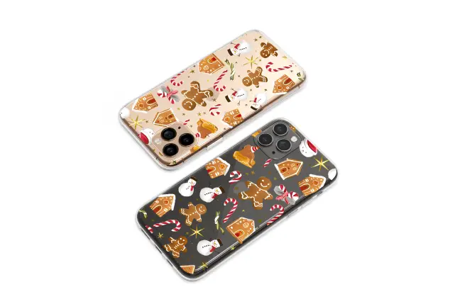 Oppo Reno 11 Pro Clear Clear Glitch Christmas Gingerbread Man Holiday Pattern S S Phone Case