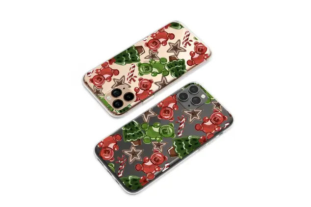 Oppo Reno 11 Pro Clear Clear Holiday Gummy Bear Cookie Christmas Pattern S S Phone Case
