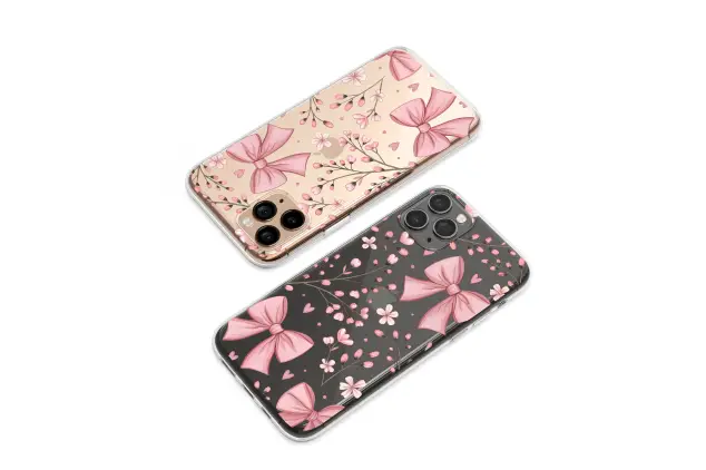 Oppo Reno 11 Pro Clear Clear YK Glitchcore Floral Bow Art Mini S S Phone Case
