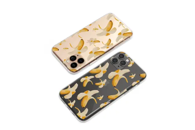 Oppo Reno 11 Clear Clear Glitch Art Banana Pattern Pop Art Style Abstract Fruit Design S S Phone Case