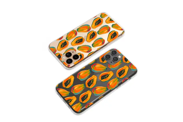 Oppo Reno 11 Clear Clear Pop Art Papaya Fruit Pattern Tropical Illustration S S Phone Case