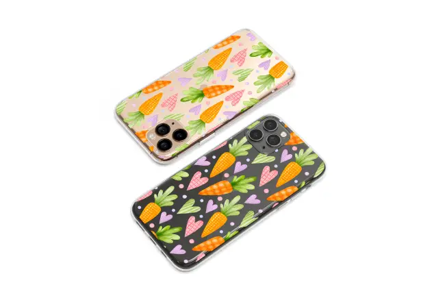 Oppo Reno 11 Clear Clear Watercolor Easter Carrot and Pastel Heart Pattern S S Phone Case
