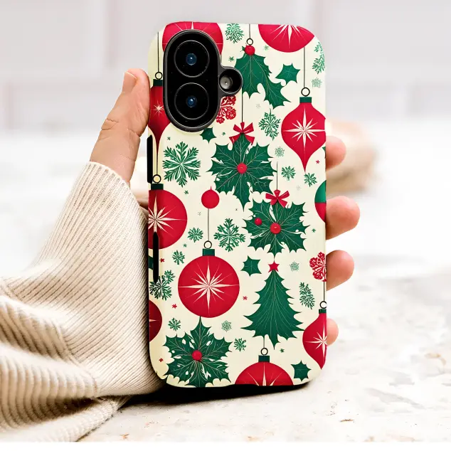 Oppo Reno 11 Festive Christmas Holly Ornament Retro Pattern Mini S S Phone Case