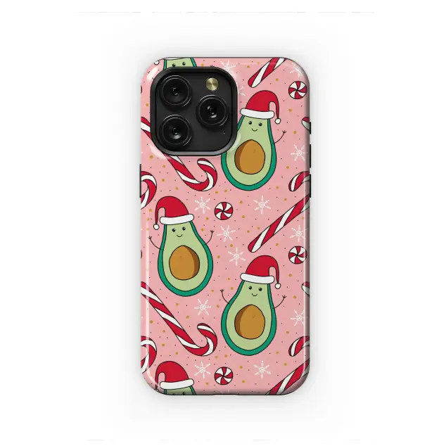 Oppo Reno 11 Kawaii Christmas Avocado Candy Cane Holiday Pattern S S Phone Case