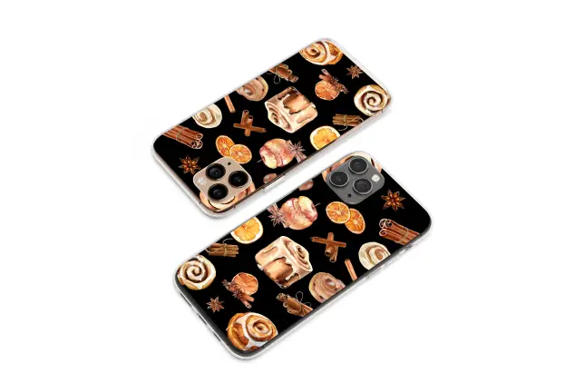 Oppo Reno 12 F Clear Clear Watercolor Cinnamon Roll and Autumn Spice Pattern S S Phone Case