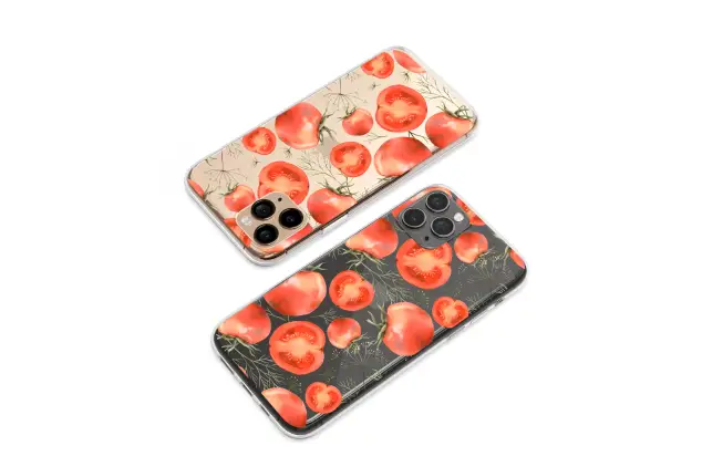 Oppo Reno 12 F Clear Clear Watercolor Tomato and Dill Botanical Pattern S S Phone Case