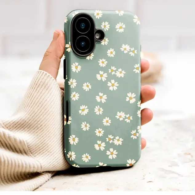 Oppo Reno 12 F Sage Green Daisy Floral Pattern Mini S S S Phone Case