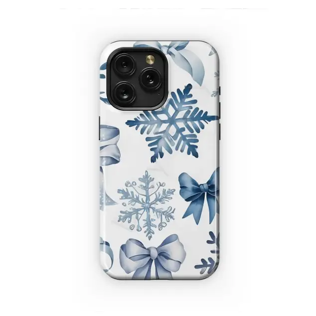 Oppo Reno 12 F Watercolor Winter Snowflake and Blue Bows Pattern S S Phone Case