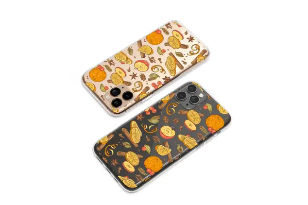 Oppo Reno 12 Pro Clear Clear Autumn Spice Citrus and Cinnamon Pattern Mini S S Phone Case