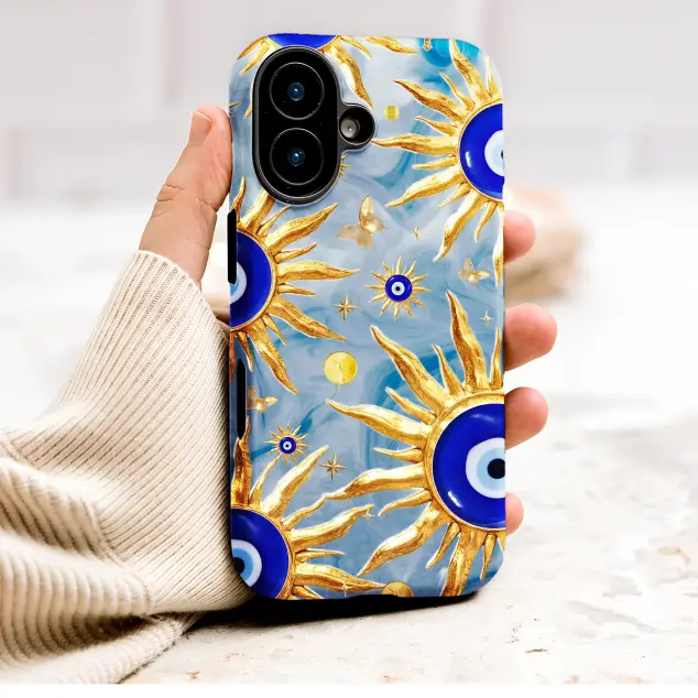 Oppo Reno 12 Pro Golden Sun Evil Eye Celestial Marble Print Mini S S Phone Case