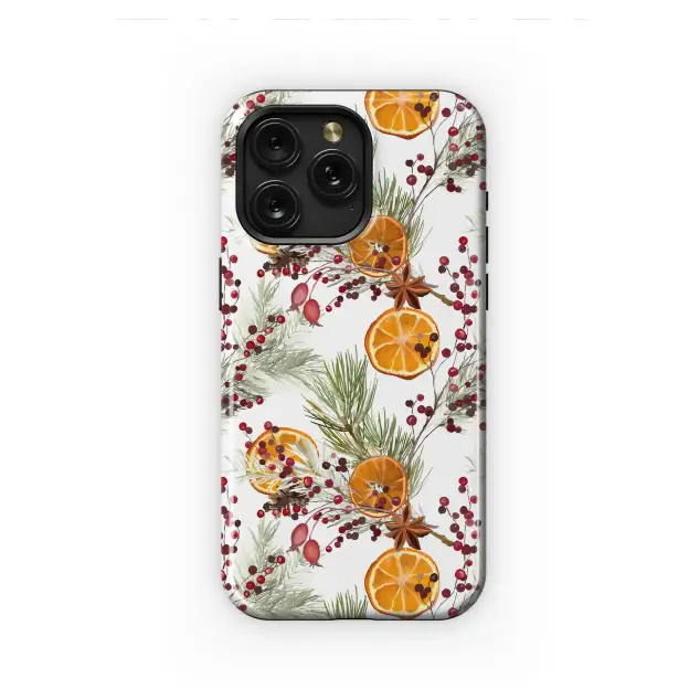 Oppo Reno 12 Christmas Orange Spice and Winter Berry Botanical Pattern S S Phone Case