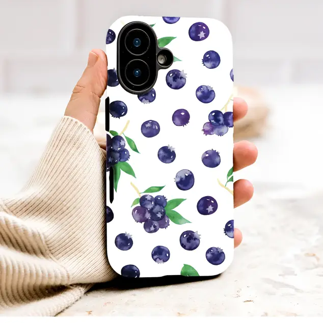 Oppo Reno 12 Watercolor Blueberry Fruit Pattern Illustration Mini S S Phone Case