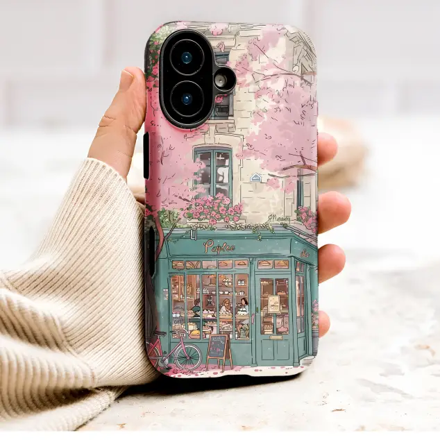 Oppo Reno4 Anime Style Parisian Bakery Spring Illustration Mini S S Phone Case