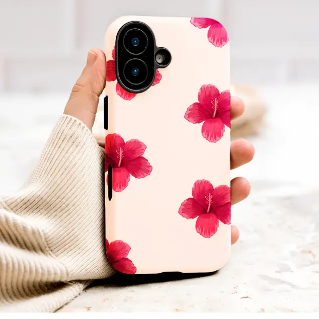 Oppo Reno4 Red Hibiscus Tropical Floral Pattern Mini S S Phone Case