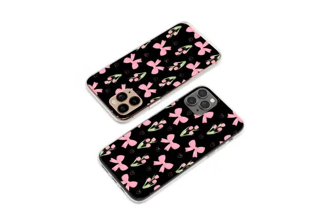 Oppo Reno5 5G Clear Clear Coquette Tulip Bow Glitch Heart Pattern Mini S S Phone Case