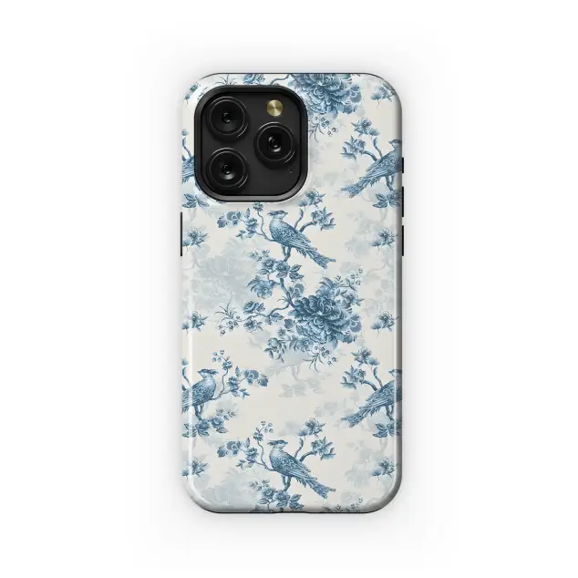 Oppo Reno5 5G Vintage Floral Wildflower Blue Toile De Jouy Phone Case