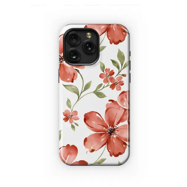 Oppo Reno5 5G Watercolor Red Flower Pattern Botanical Art Design S S Phone Case