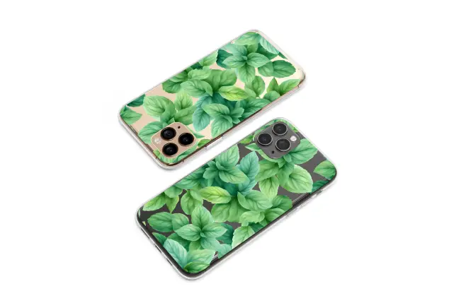 Oppo Reno8 Lite Clear Clear Green Mint Leaf Botanical Art Herb Garden Pattern S S Phone Case