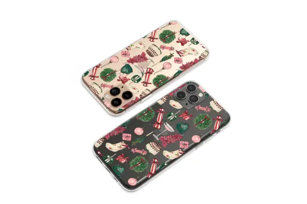 Oppo Reno8 Lite Clear Clear Retro Christmas Glitch Art Pattern Mini S S Phone Case