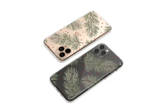 Oppo Reno8 Lite Clear Clear Winter Pine Branch with Red Berries Design S S Phone Case