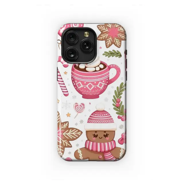 Oppo Reno8 Lite Festive Gingerbread Cookies Pink Holiday Pattern S S Phone Case