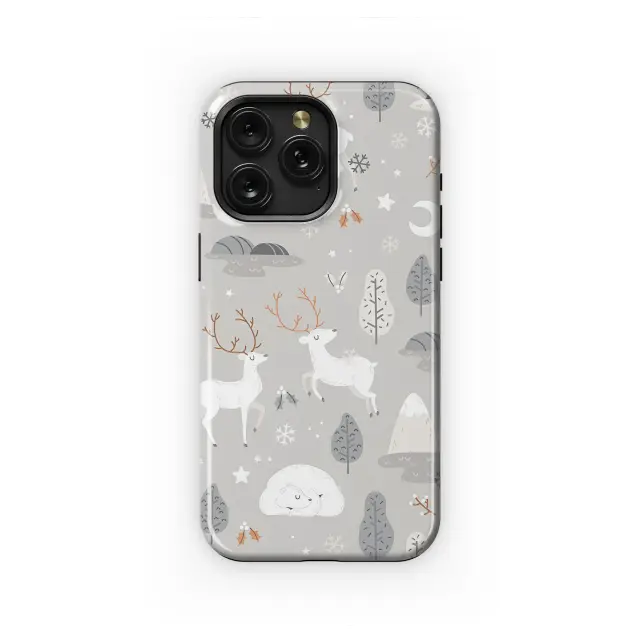 Oppo Reno8 Lite Nordic Winter Forest Reindeer Bear Pattern Mini S S Phone Case