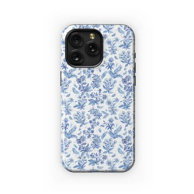 Oppo Reno8 Lite Vintage Floral Wildflower Blue Toile De Jouy Phone Case