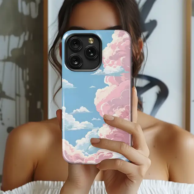 Oppo Reno8 Pro Aesthetic Pink Clouds Anime Sky Illustration Mini S S Phone Case