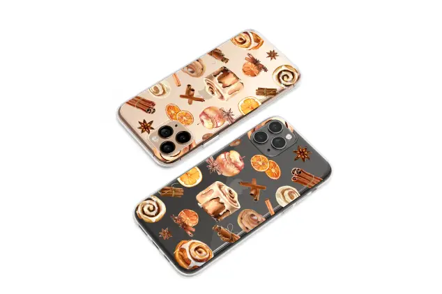 Oppo Reno8 Pro Clear Clear Watercolor Cinnamon Roll and Autumn Spice Pattern S S Phone Case
