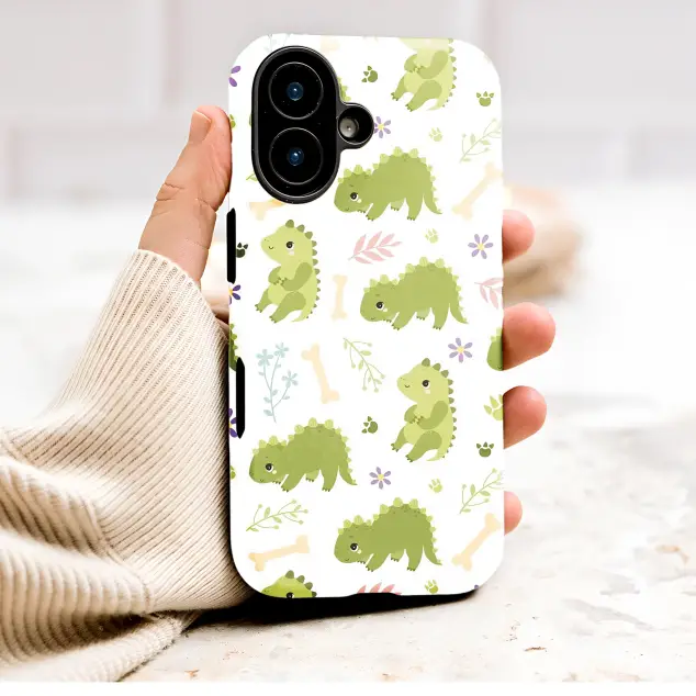 Oppo Reno8 Pro Kawaii Green Dinosaur and Floral Pattern Mini S S Phone Case