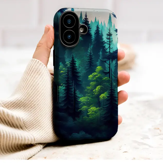 Oppo Reno8 Pro Moody Evergreen Forest Pine Tree Illustration Mini S S Phone Case