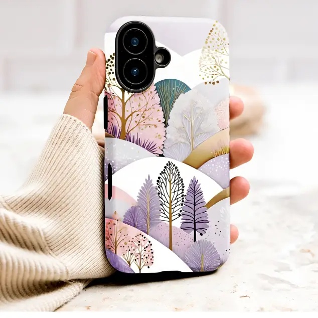 Oppo Reno8 Pro Pastel Lavender Forest with Gold Accent Art Mini S S Phone Case