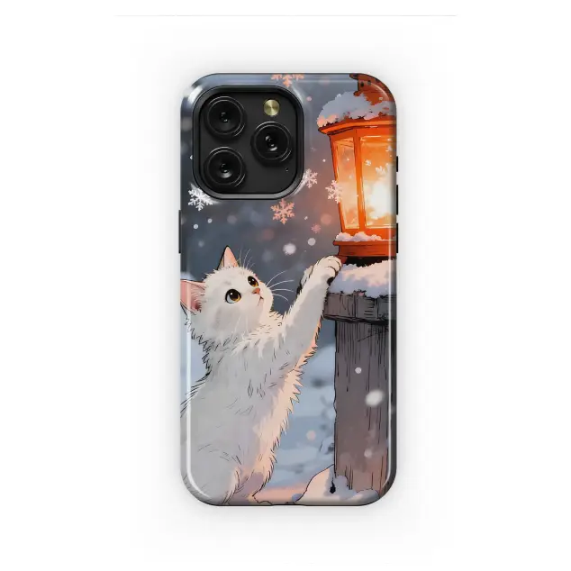 Oppo Reno8 Pro Winter Kitten and Lantern Snowy Night Illustration S S Phone Case